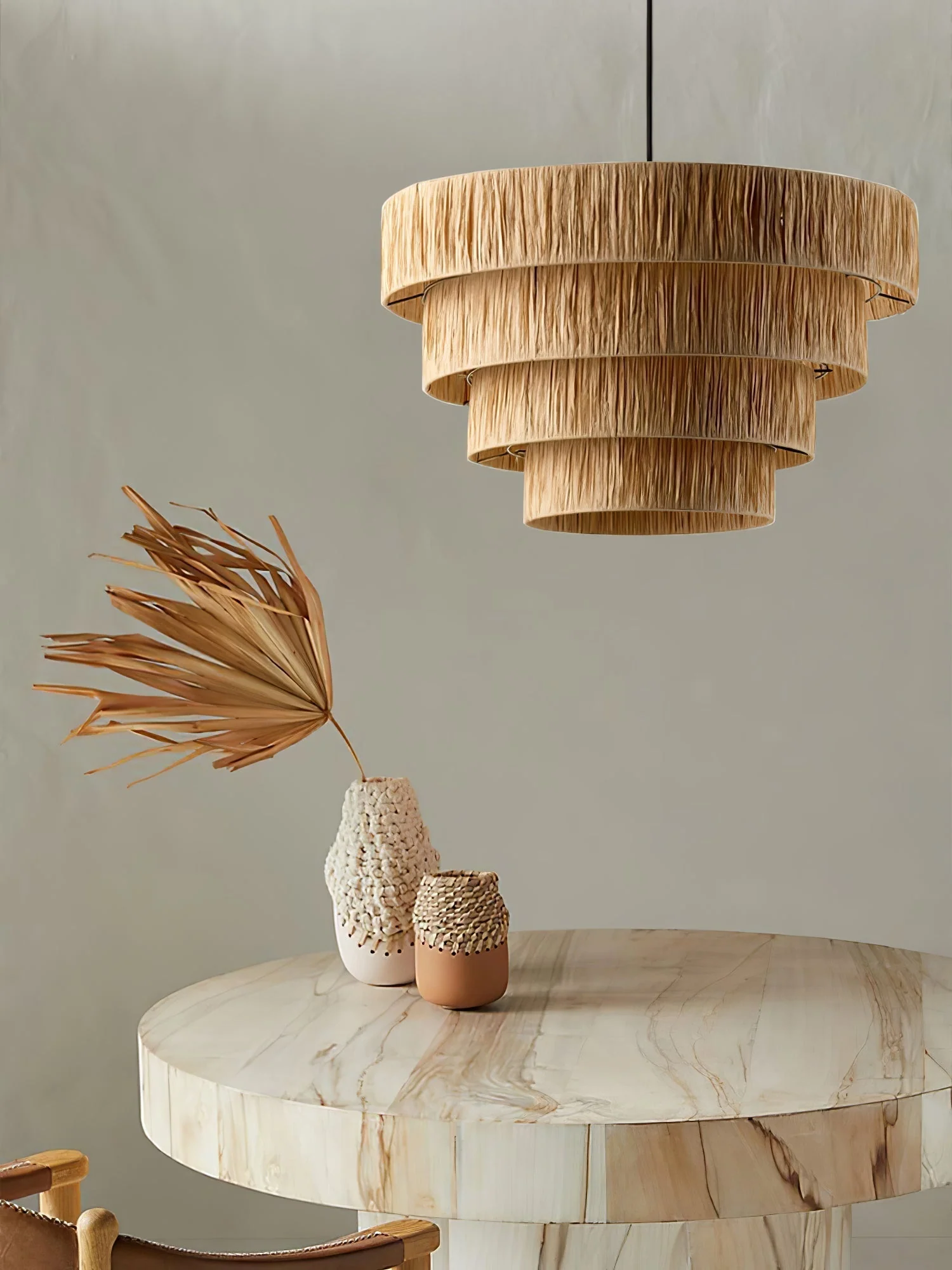 Thyra Straw Traditional Retro Pendant Light - Image 32