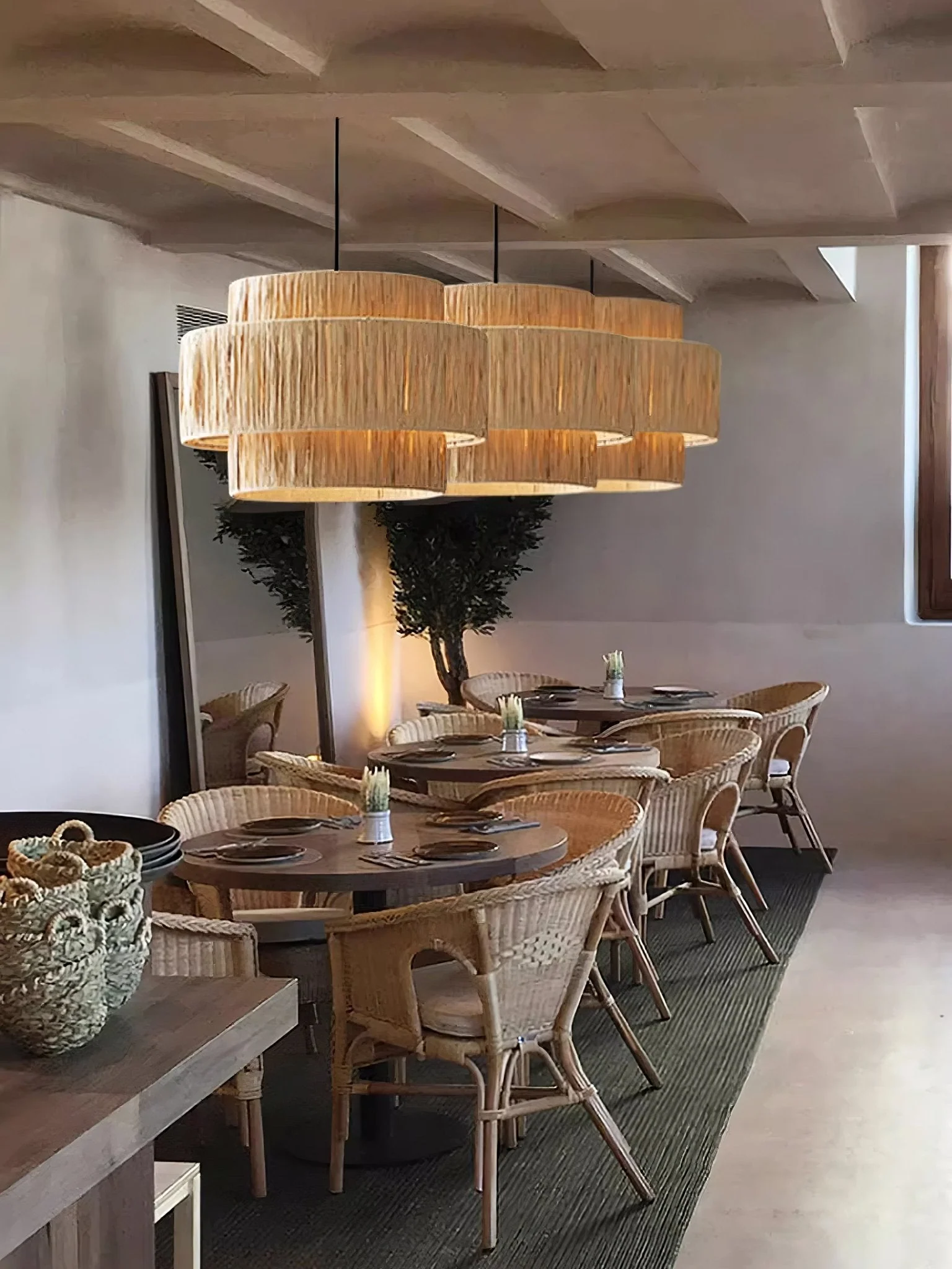Thyra Straw Traditional Retro Pendant Light - Image 39