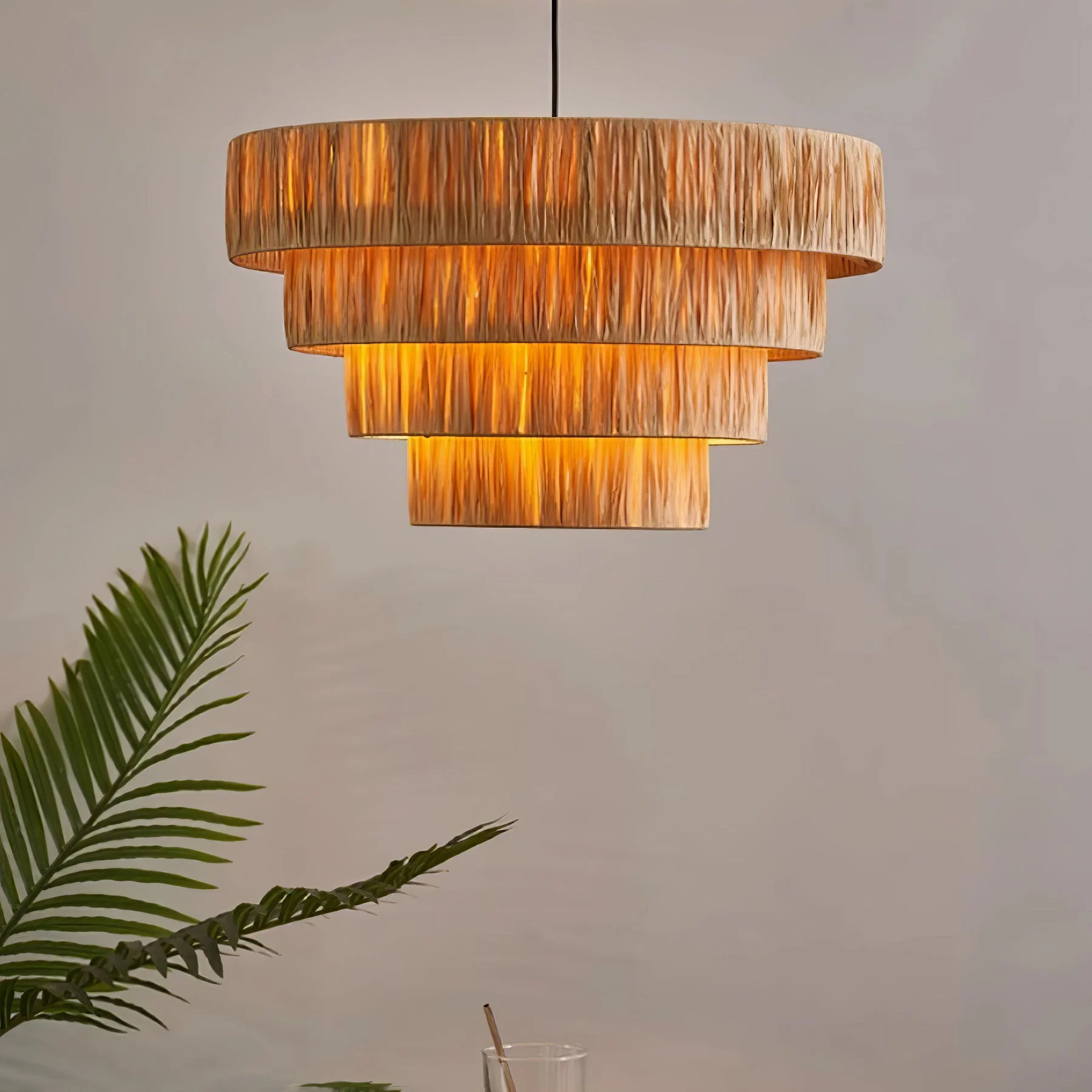Thyra Straw Traditional Retro Pendant Light - Image 4