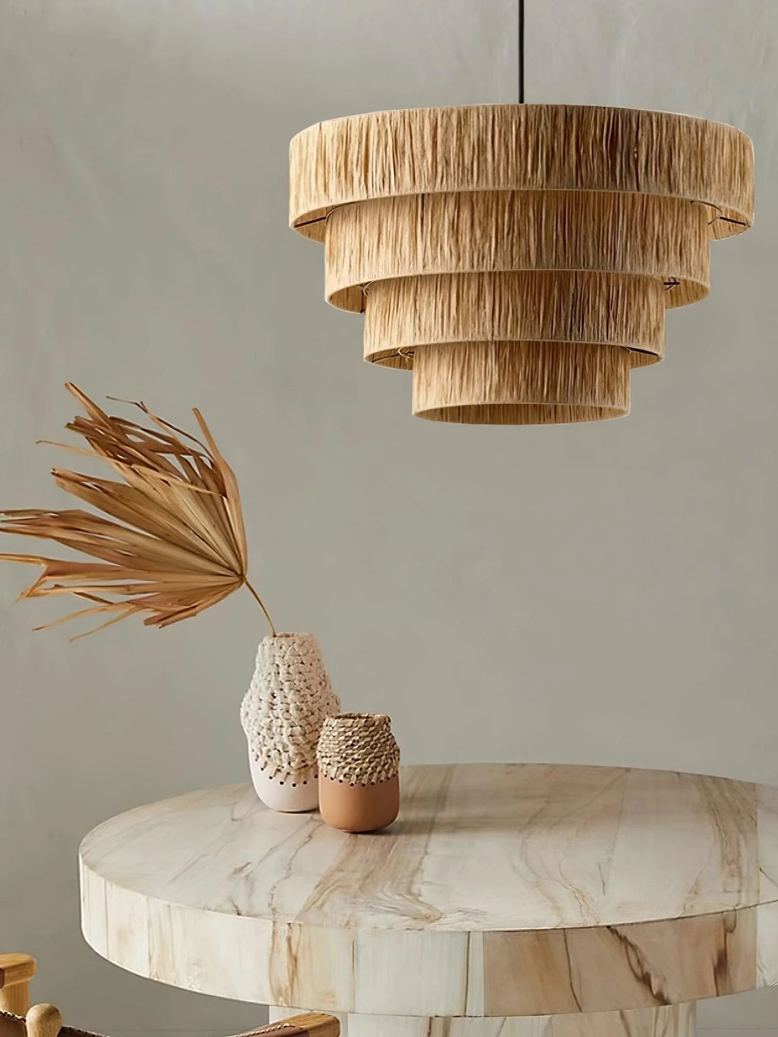 Thyra Straw Traditional Retro Pendant Light - Image 41
