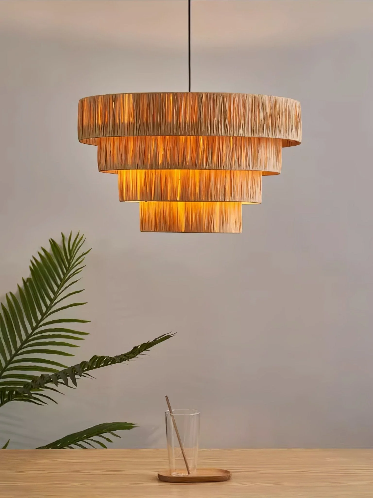 Thyra Straw Traditional Retro Pendant Light - Image 45