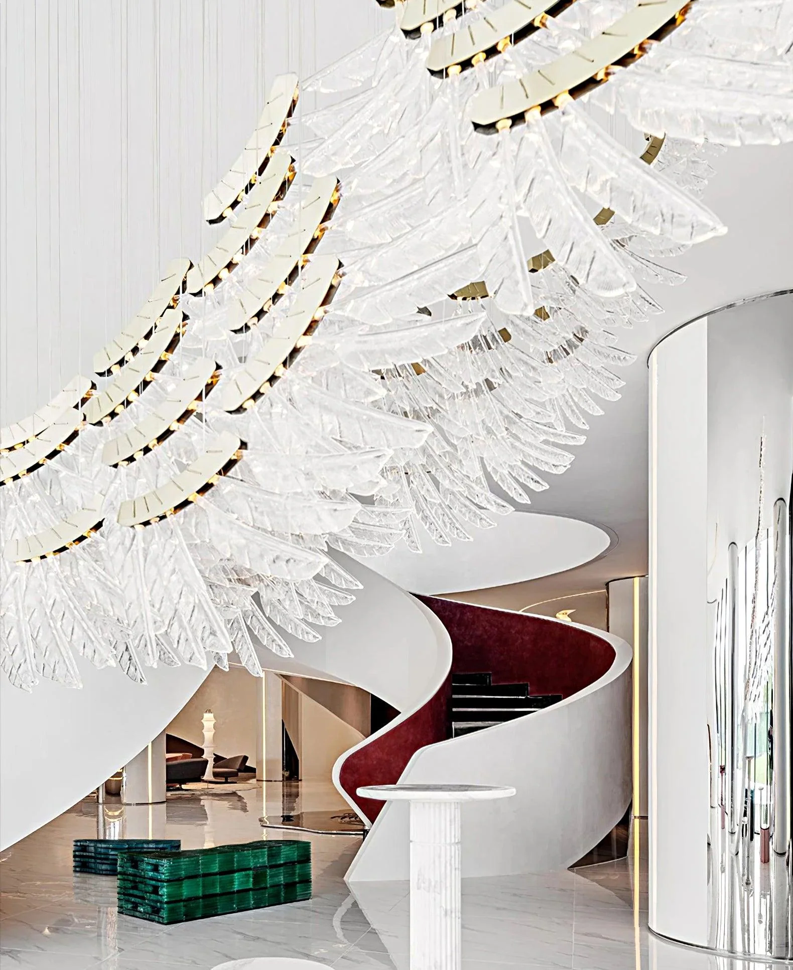 Tiered Postmodern Luxury Palmette Chandelier - Image 12