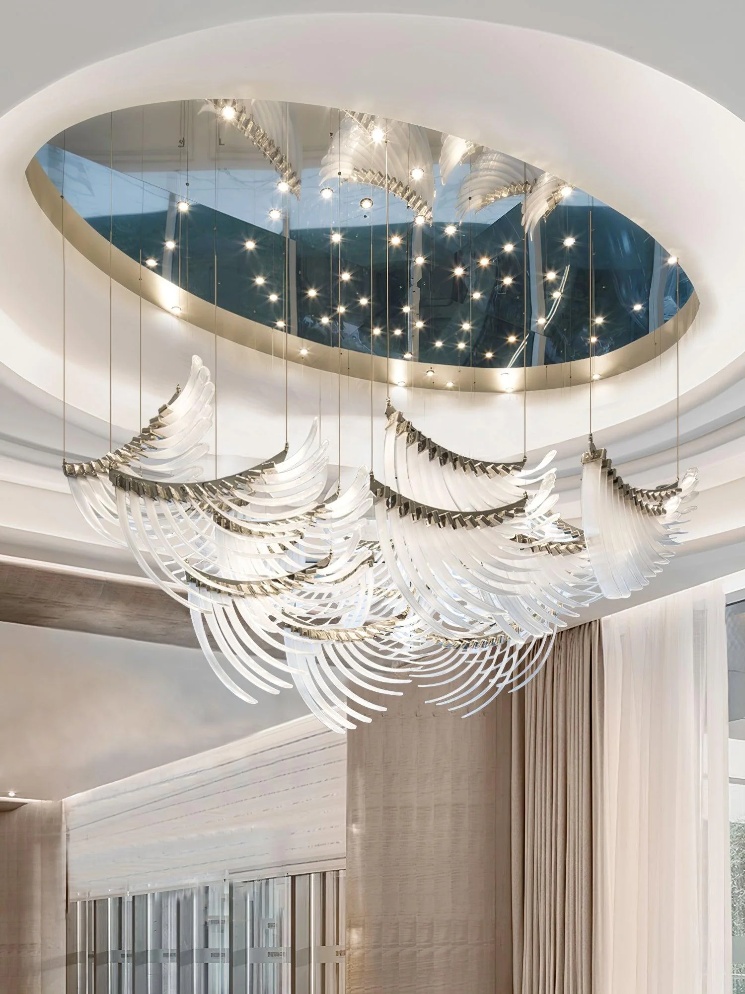 Tiered Postmodern Luxury Palmette Chandelier - Image 17
