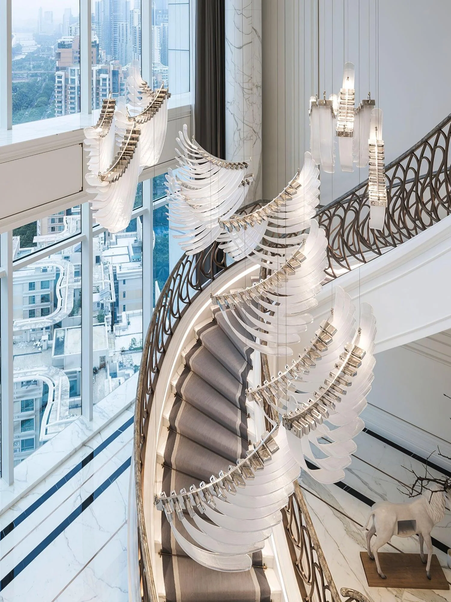 Tiered Postmodern Luxury Palmette Chandelier - Image 18