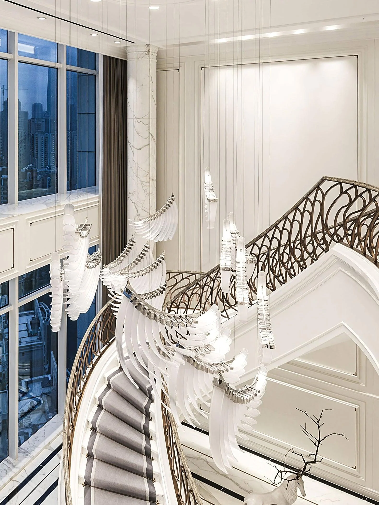 Tiered Postmodern Luxury Palmette Chandelier - Image 23