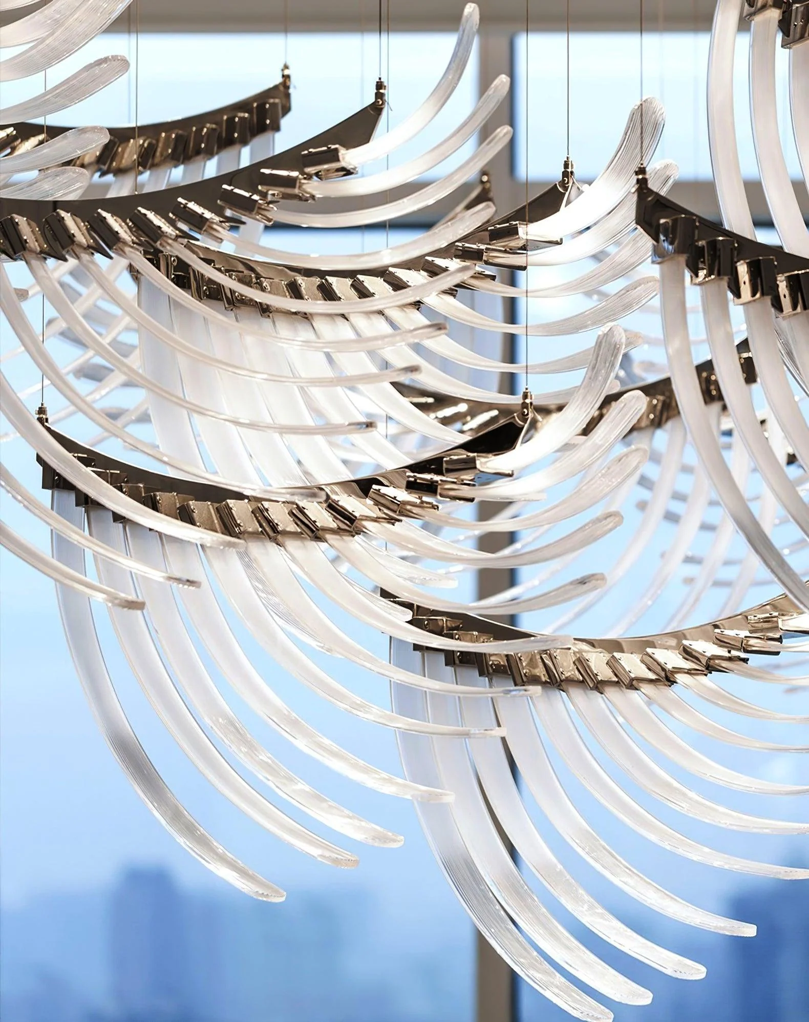 Tiered Postmodern Luxury Palmette Chandelier - Image 3