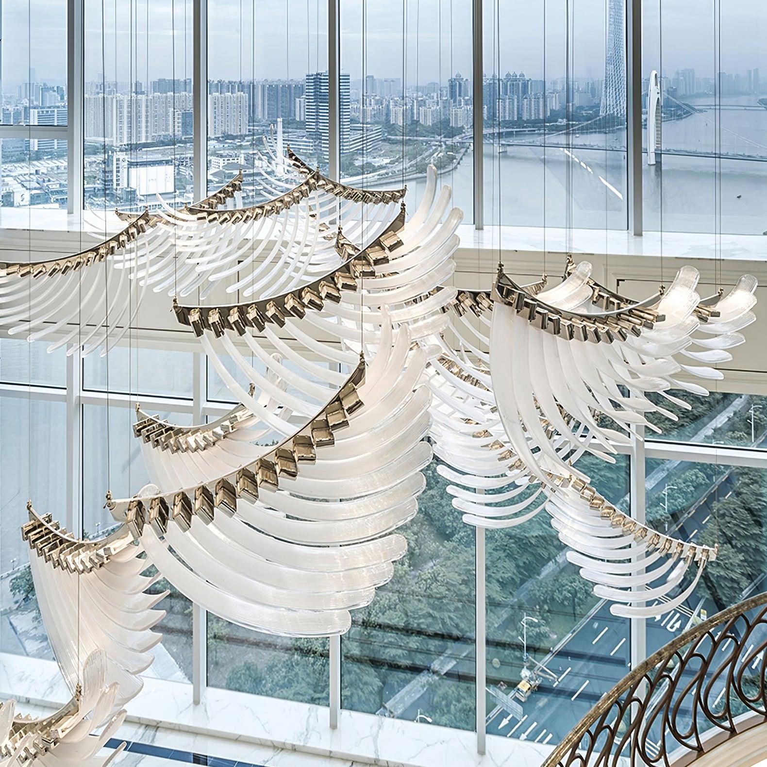 Tiered Postmodern Luxury Palmette Chandelier - Image 4