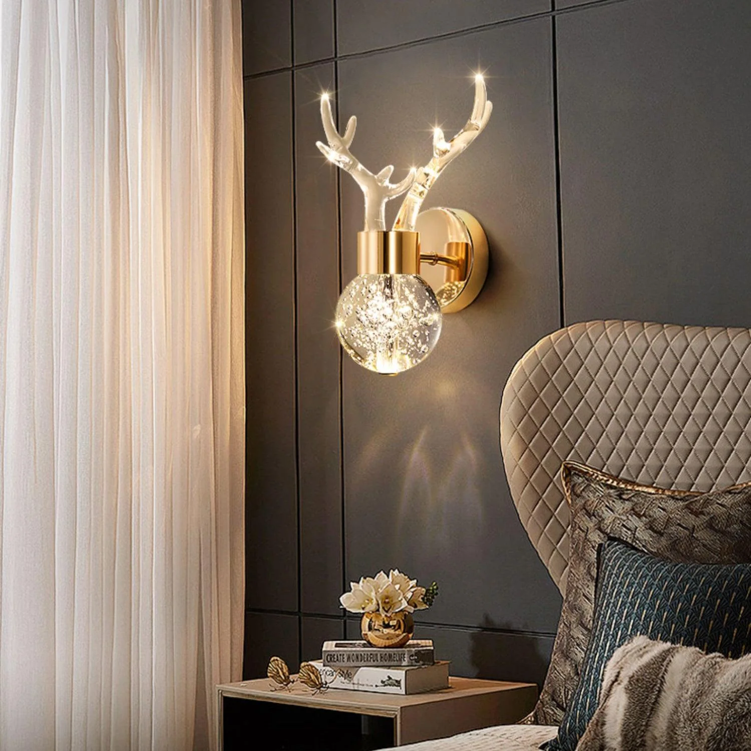 Timber Postmodern Luxury Deer Crystal Wall Lamp - Image 8