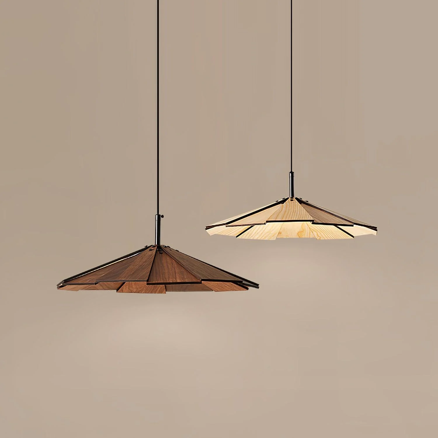 Woodura Umbrella Wooden Pendant Light - Image 12