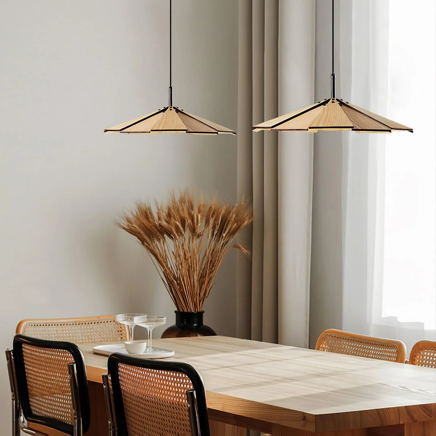 Woodura Umbrella Wooden Pendant Light - Image 5