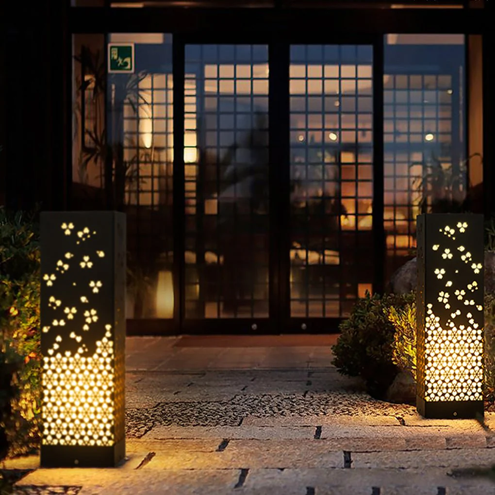 Tracy Asian Decorative Snowflake Design Steel Outdoor Light