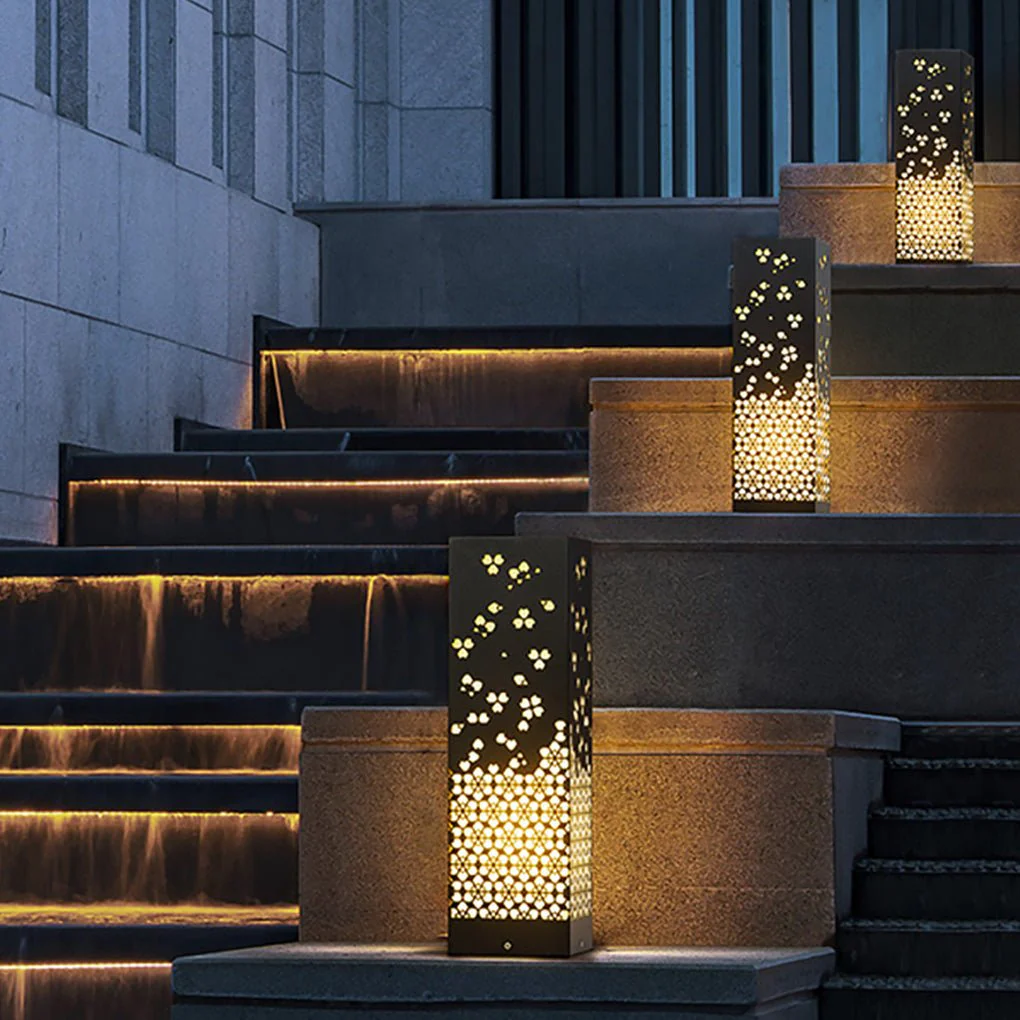 Tracy Asian Decorative Snowflake Design Steel Outdoor Light - Image 2