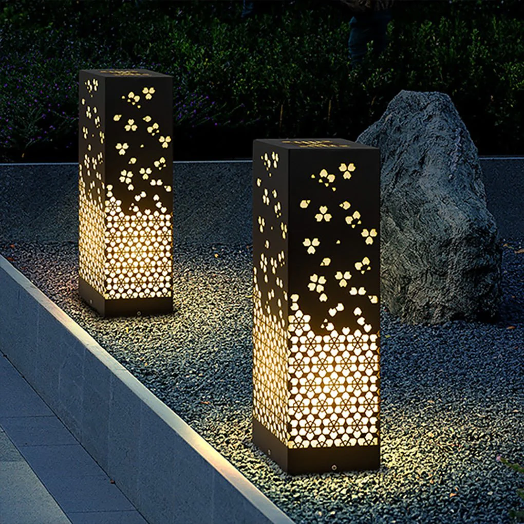 Tracy Asian Decorative Snowflake Design Steel Outdoor Light - Image 3