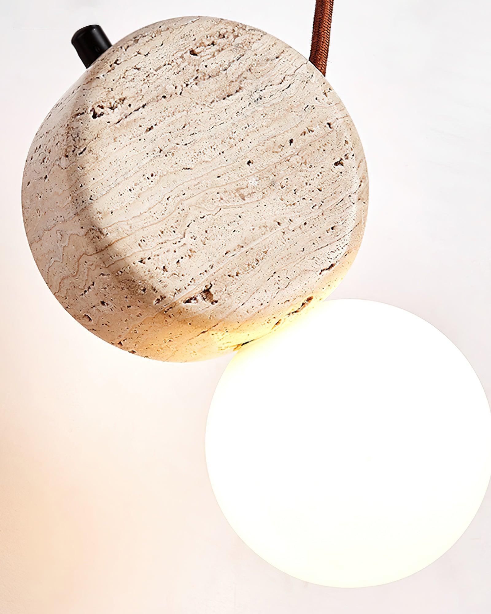 Tranquil Glow Minimalist Travertine Pendant Light - Image 10