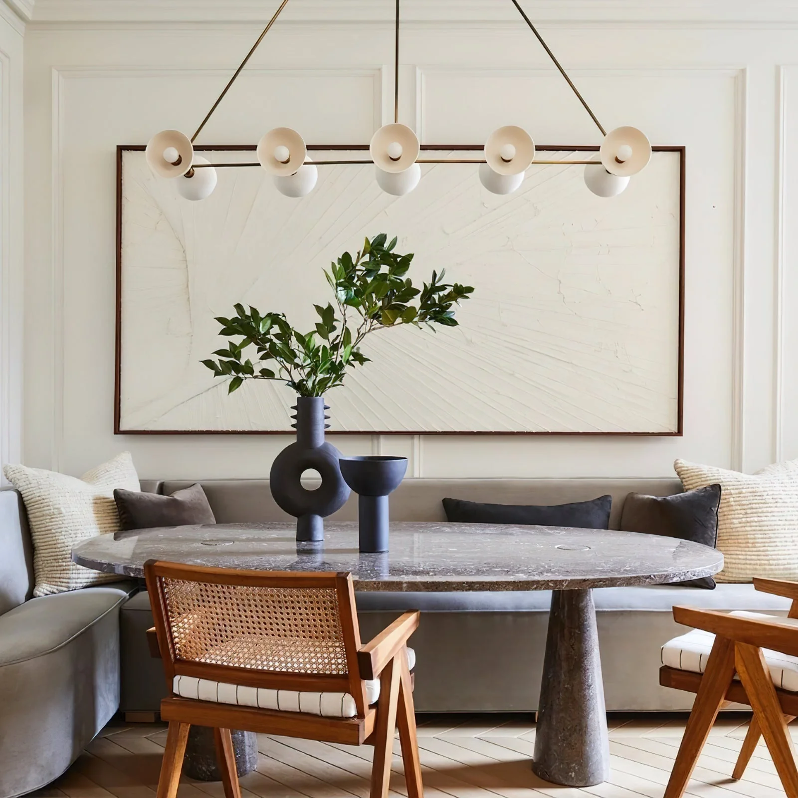 Trapeze Contemporary Glass Chandelier - Image 2