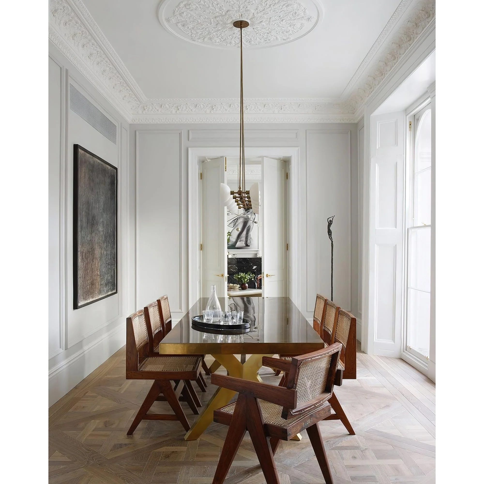 Trapeze Contemporary Glass Chandelier - Image 6