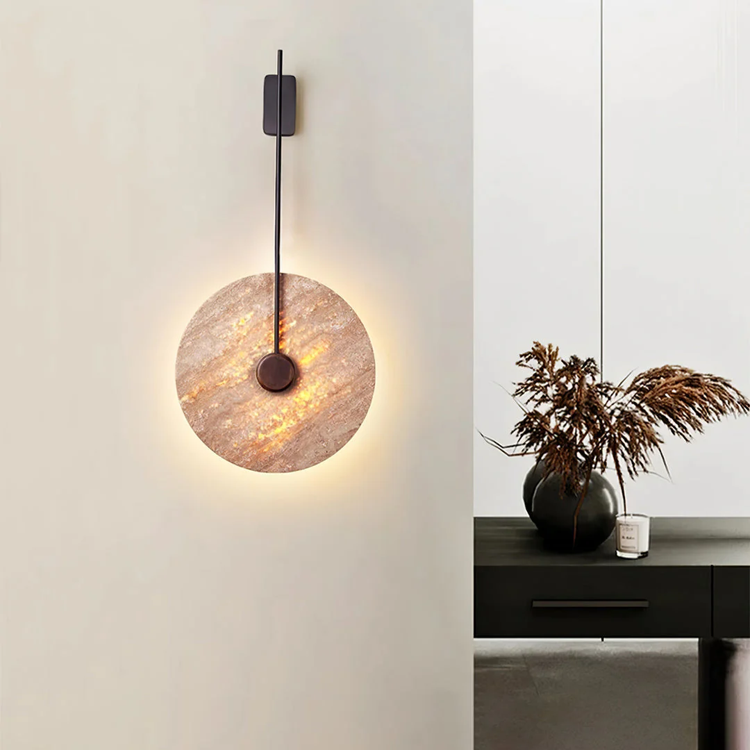 Travertine Disc Oriental Travertine Wall Light - Image 6