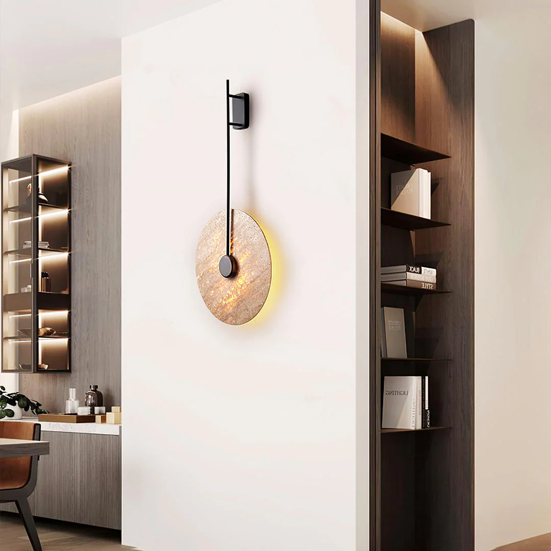 Travertine Disc Oriental Travertine Wall Light - Image 8