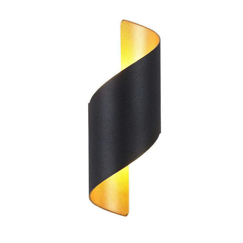 Travin Modern Conch Shape Spiral Outdoor Wall Lamp, Black/White/Gold