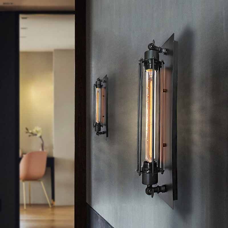 Tronel Vintage Cylinder Metal Wall Lamp, Black/Red/Silver/Gold - Image 3