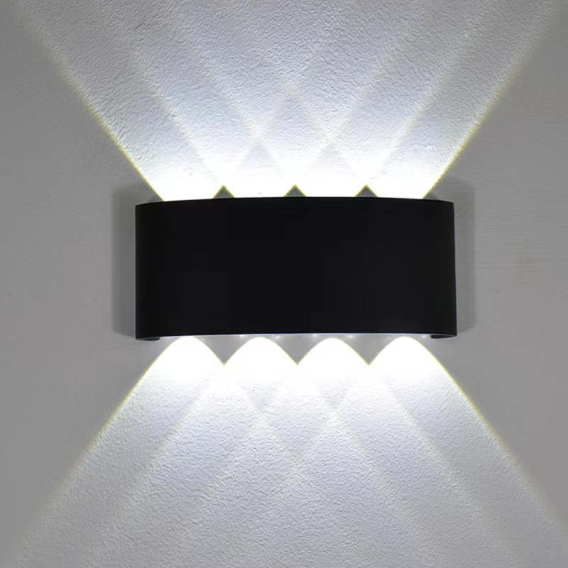 Tronix Modern Rectangular Metal Outdoor Wall Lamp, Black/White, Water-wave - Image 25