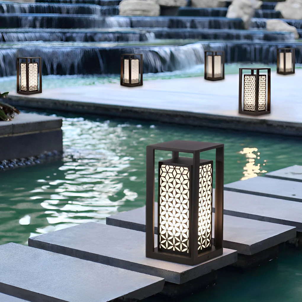 Udele Galvanized Vintage Outdoor Pathway Lawn Lamps - Image 2