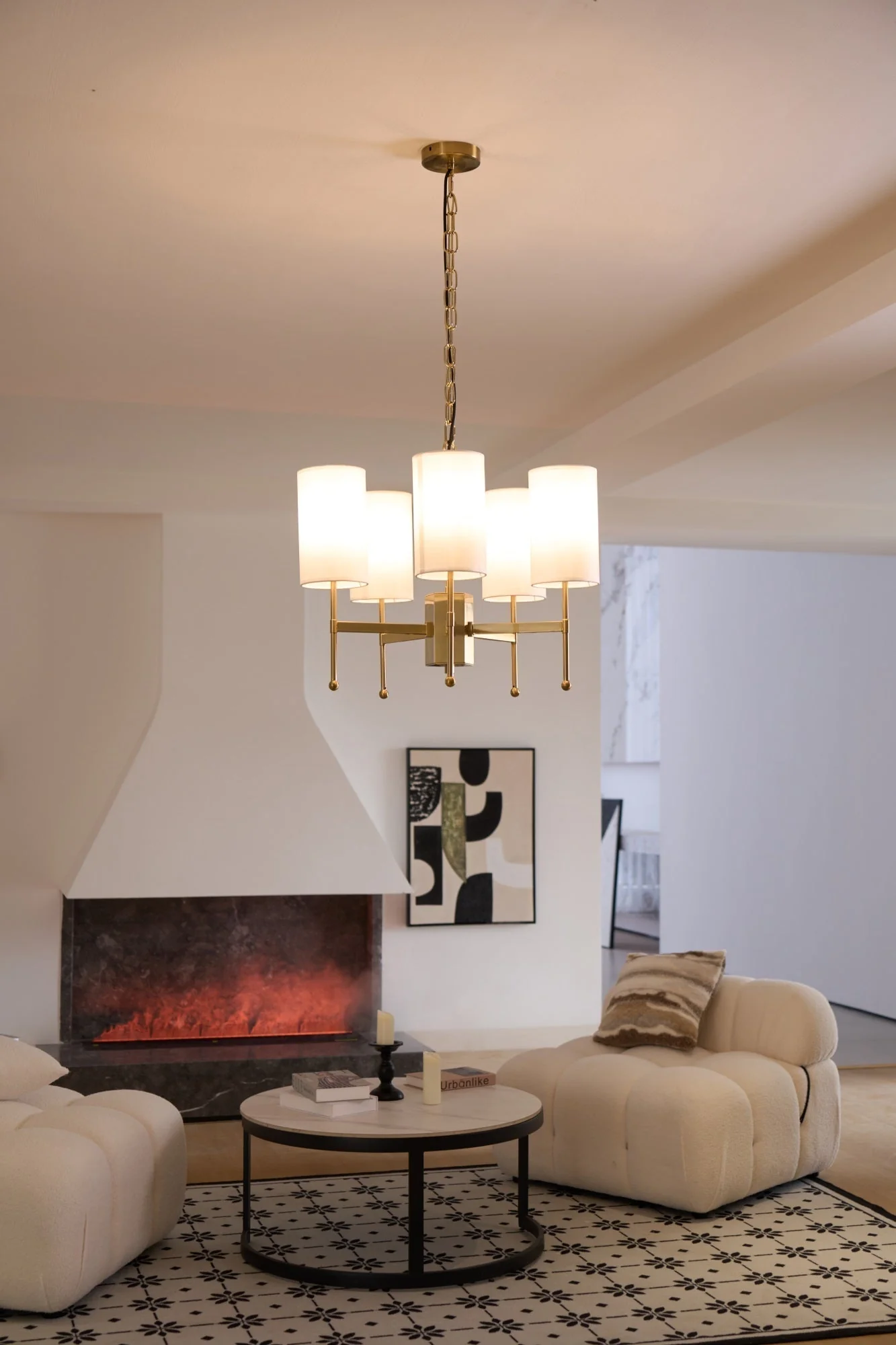 Ulcarisra Traditional Vintage Brass Fabric Chandelier - Image 37