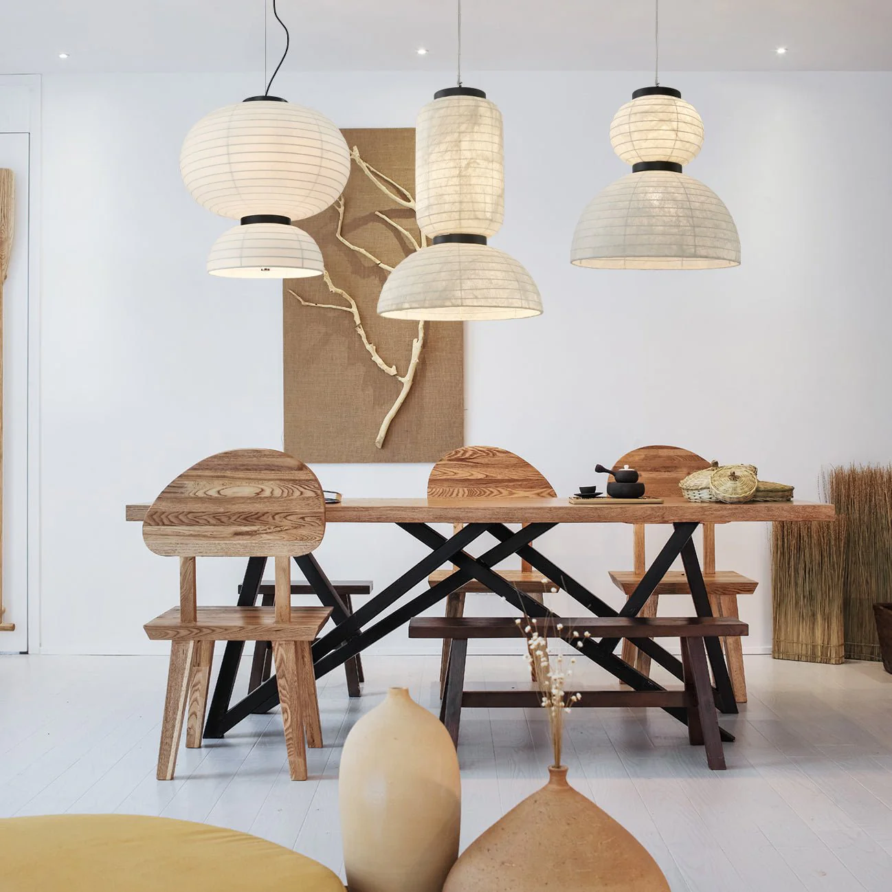 Uldoror Traditional Art Modern Silk Pendant Light - Image 3