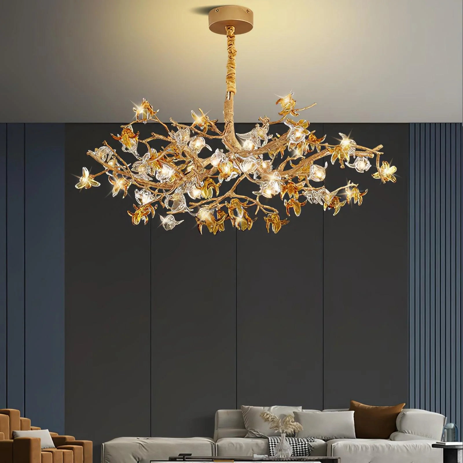 Ulfuvye Postmodern Luxury Branch Brass Crystal Chandelier - Image 10