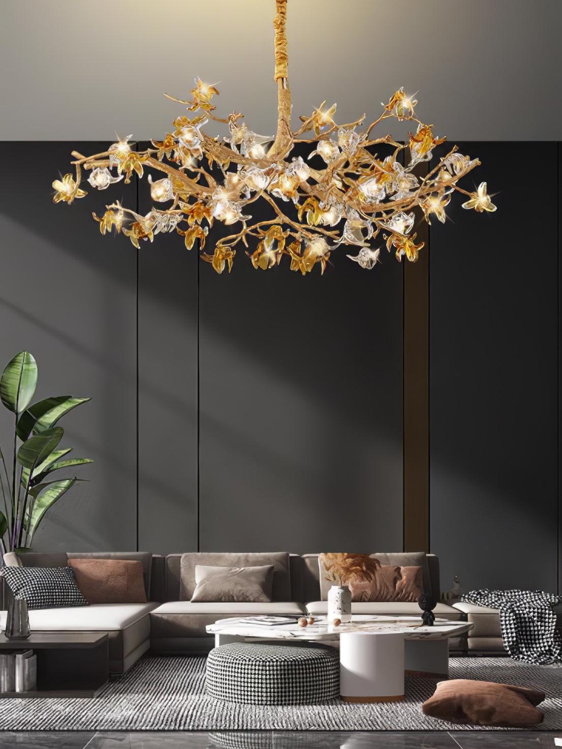 Ulfuvye Postmodern Luxury Branch Brass Crystal Chandelier - Image 13