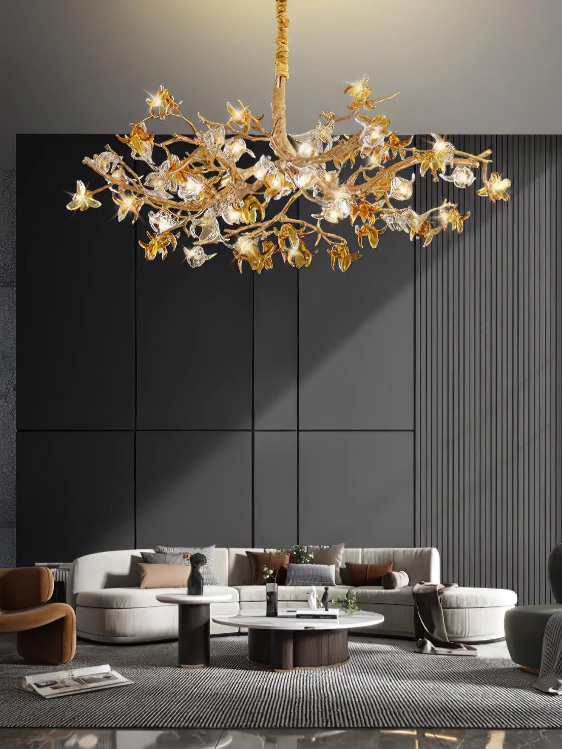 Ulfuvye Postmodern Luxury Branch Brass Crystal Chandelier - Image 18