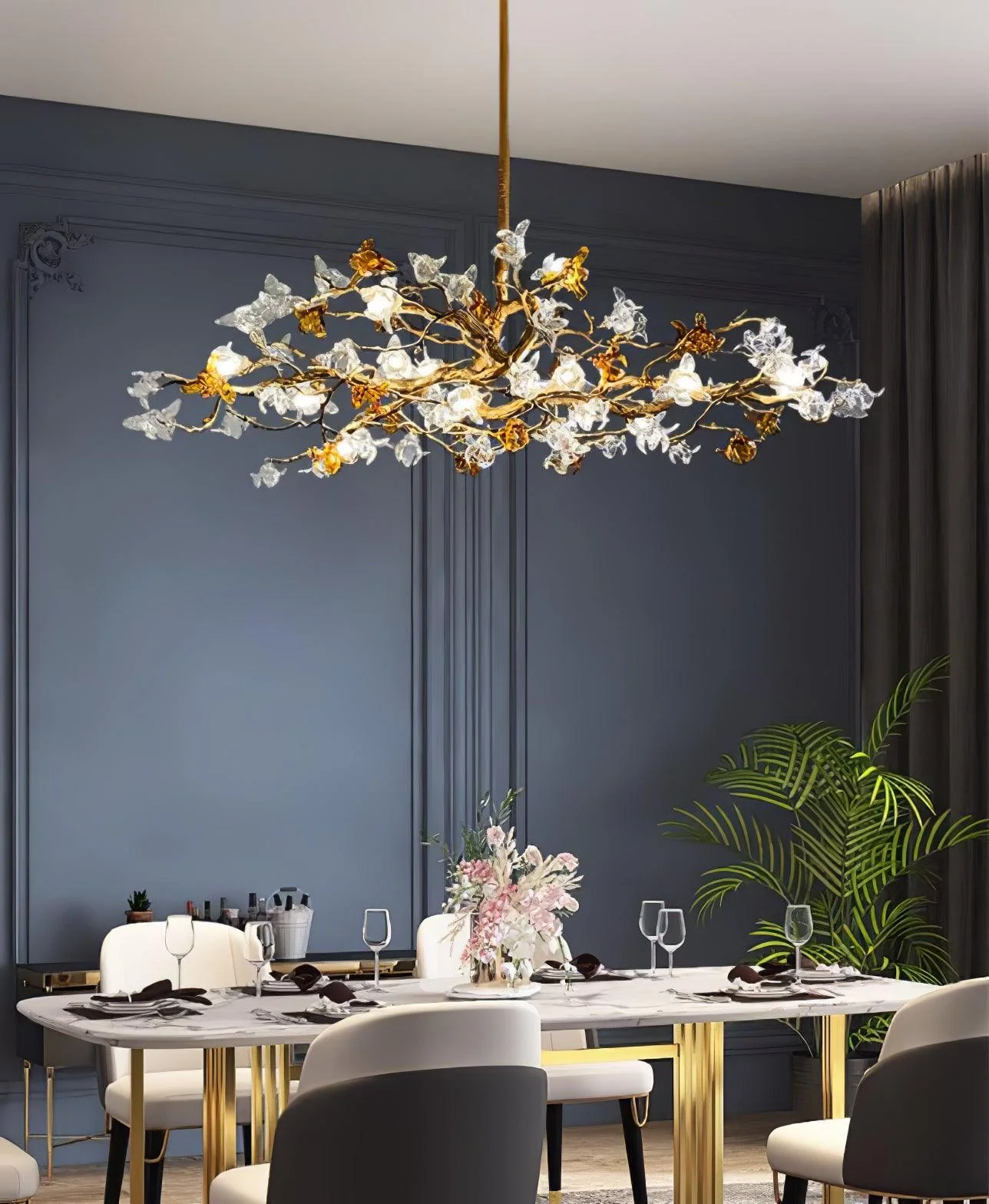Ulfuvye Postmodern Luxury Branch Brass Crystal Chandelier - Image 19