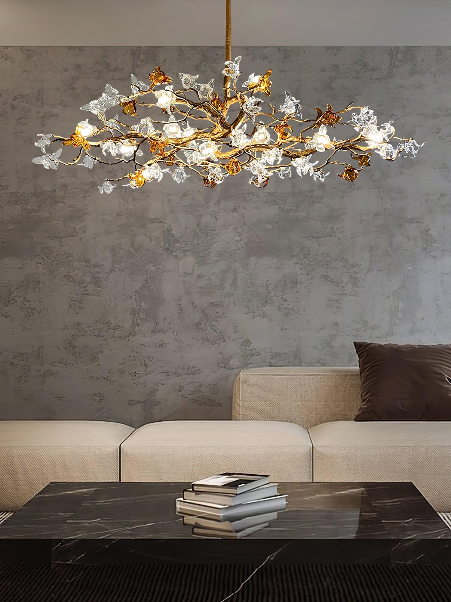 Ulfuvye Postmodern Luxury Branch Brass Crystal Chandelier - Image 2