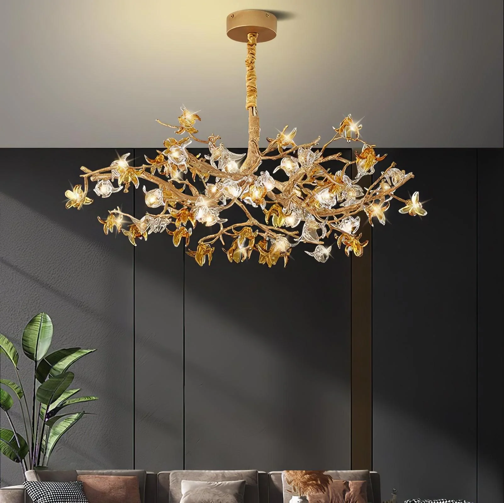 Ulfuvye Postmodern Luxury Branch Brass Crystal Chandelier - Image 6