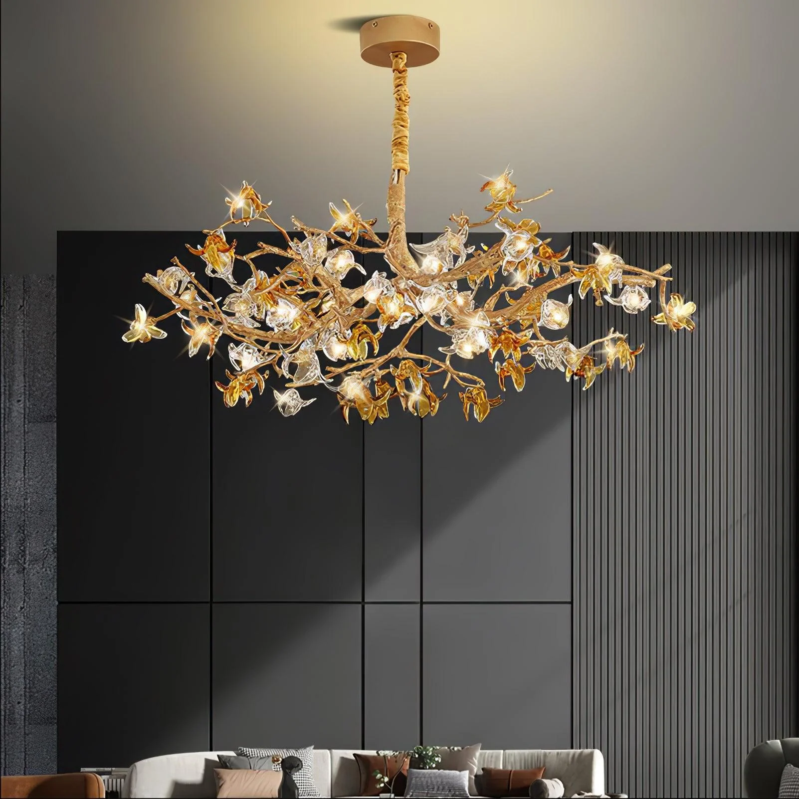 Ulfuvye Postmodern Luxury Branch Brass Crystal Chandelier - Image 7