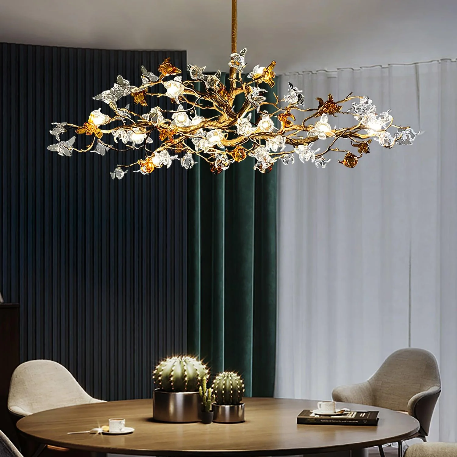 Ulfuvye Postmodern Luxury Branch Brass Crystal Chandelier - Image 8