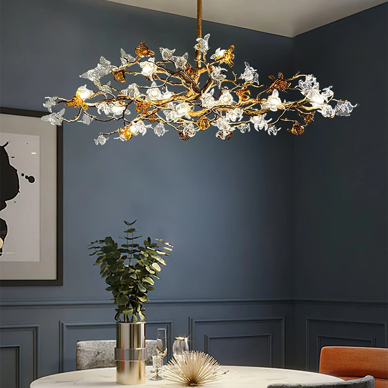 Ulfuvye Postmodern Luxury Branch Brass Crystal Chandelier - Image 9