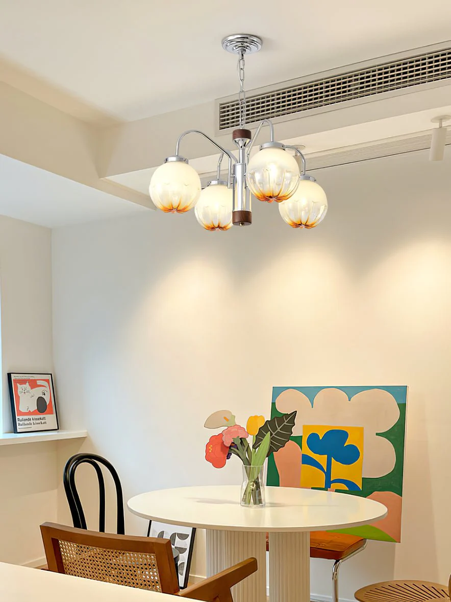 Ulliria Nordic Art Flower Walnut Glass Chandelier - Image 14