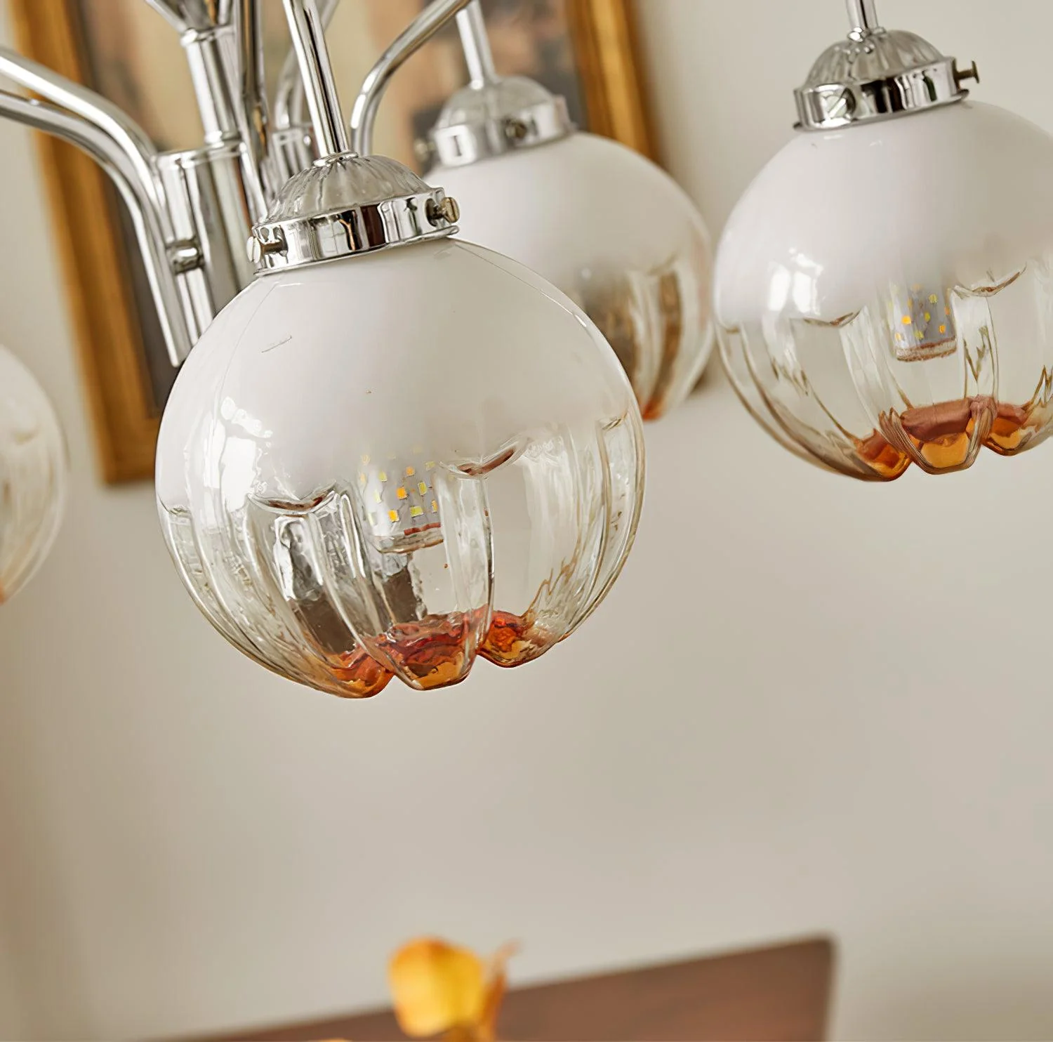 Ulliria Nordic Art Flower Walnut Glass Chandelier - Image 7