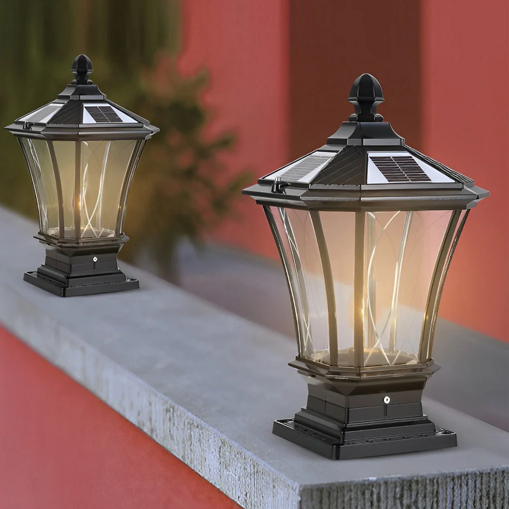 Ulric Vintage LED Retro Solar Outdoor Fence Post Lights - Image 11