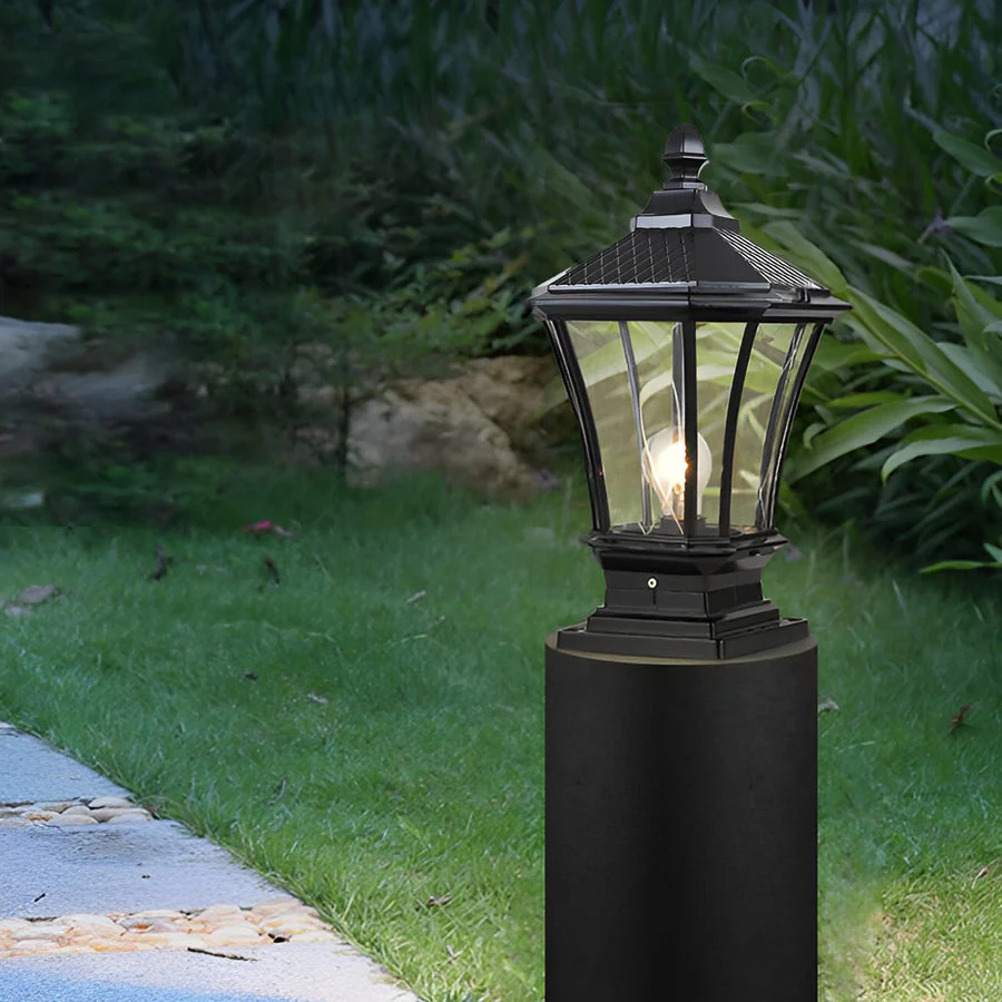 Ulric Vintage LED Retro Solar Outdoor Fence Post Lights - Image 12