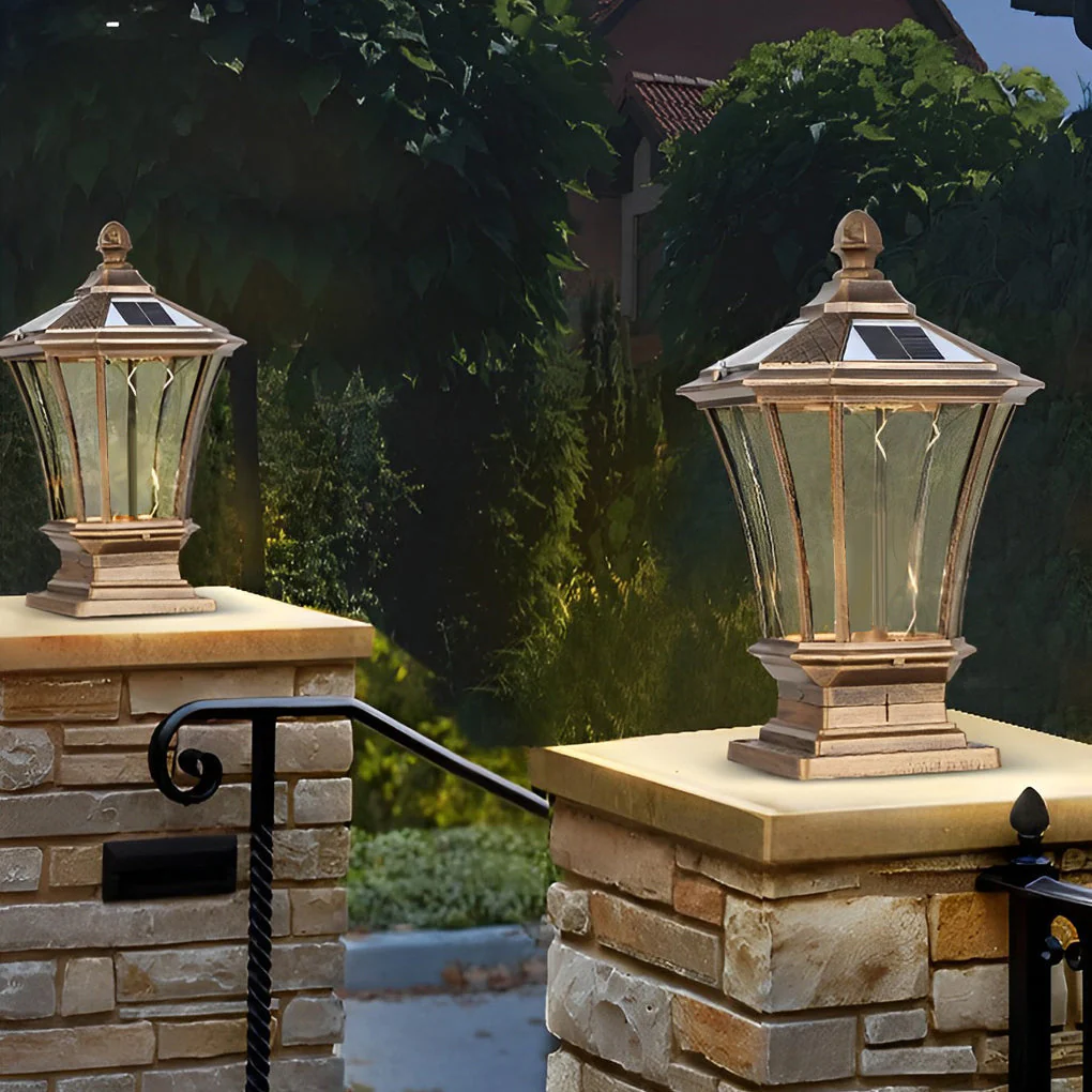 Ulric Vintage LED Retro Solar Outdoor Fence Post Lights - Image 13