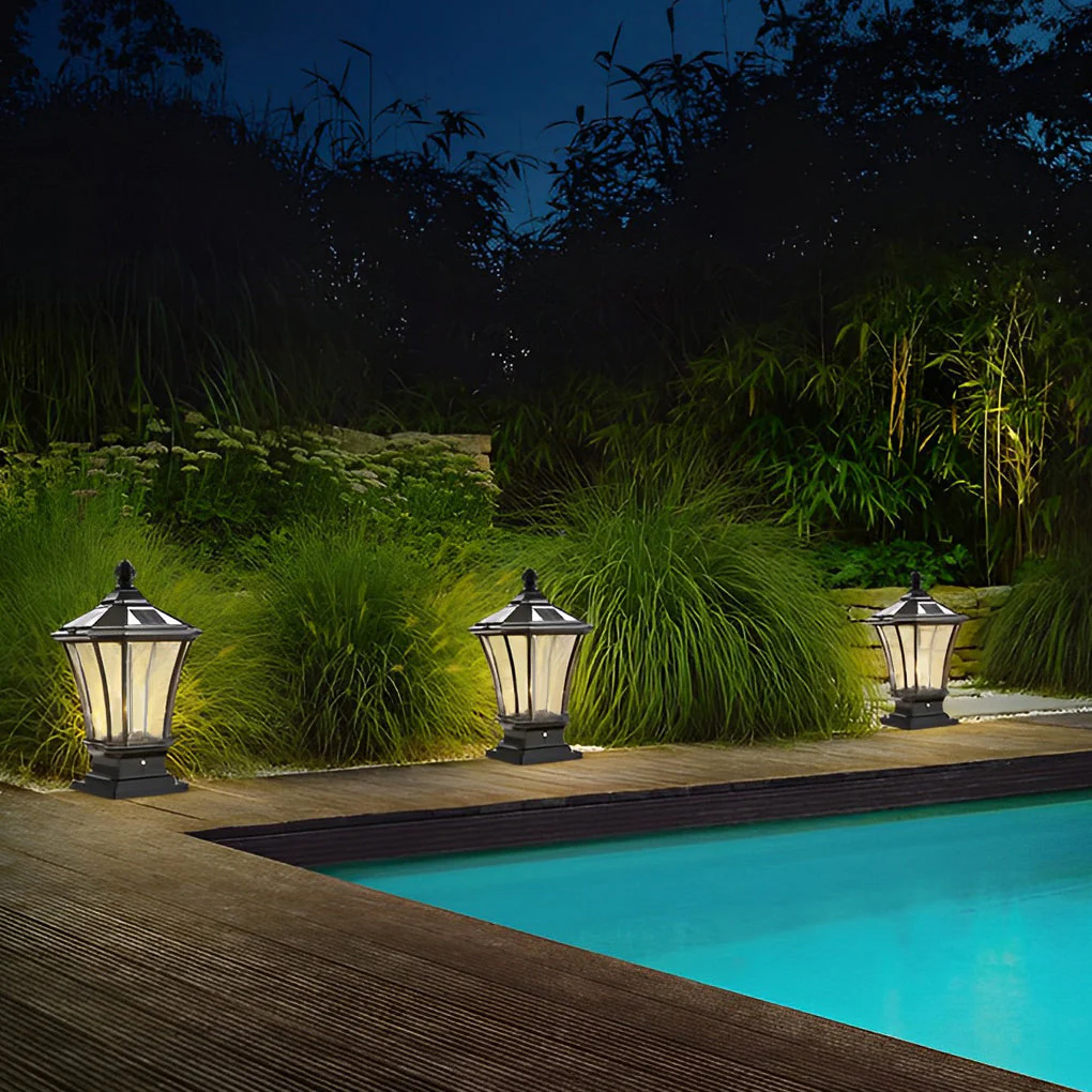 Ulric Vintage LED Retro Solar Outdoor Fence Post Lights - Image 14