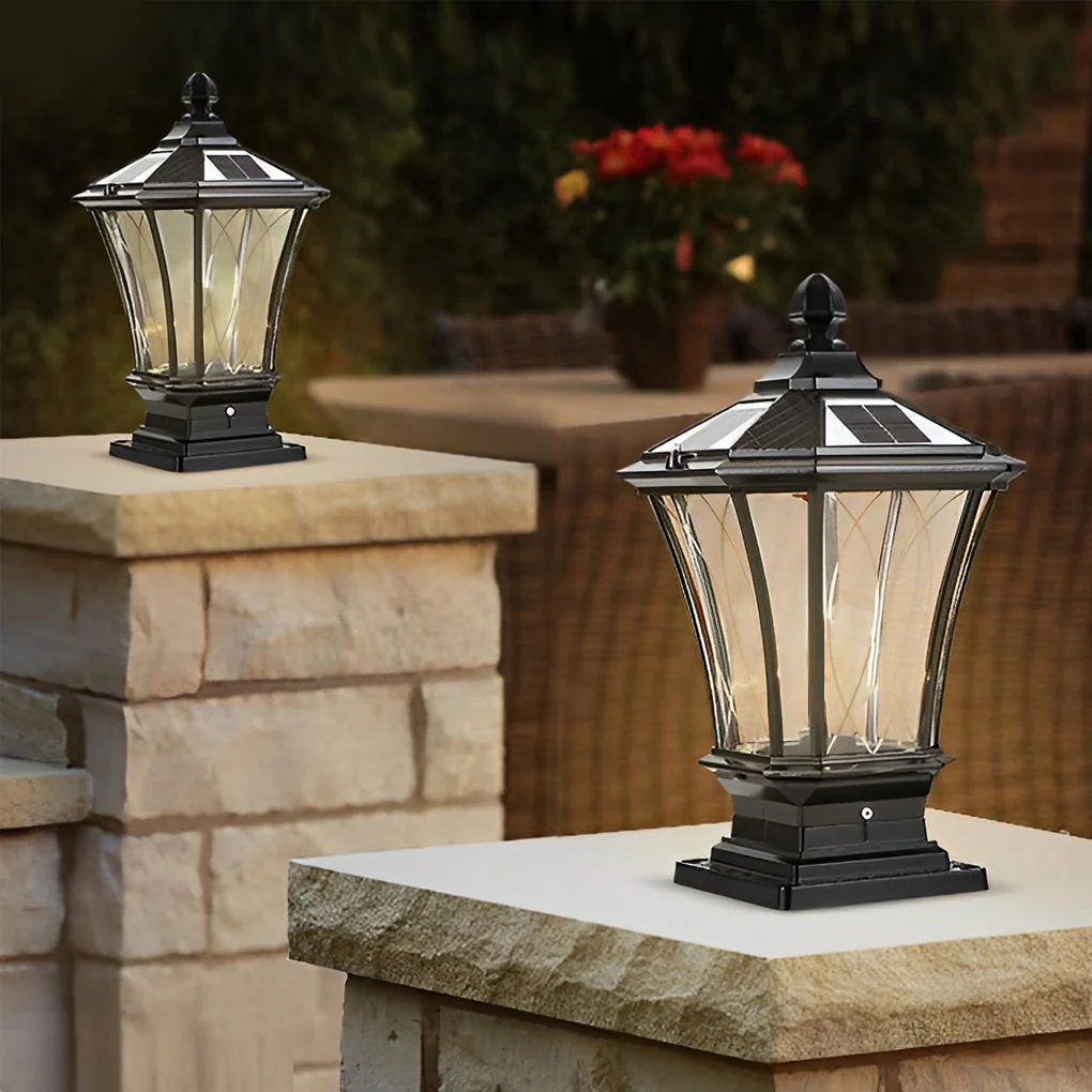 Ulric Vintage LED Retro Solar Outdoor Fence Post Lights - Image 9