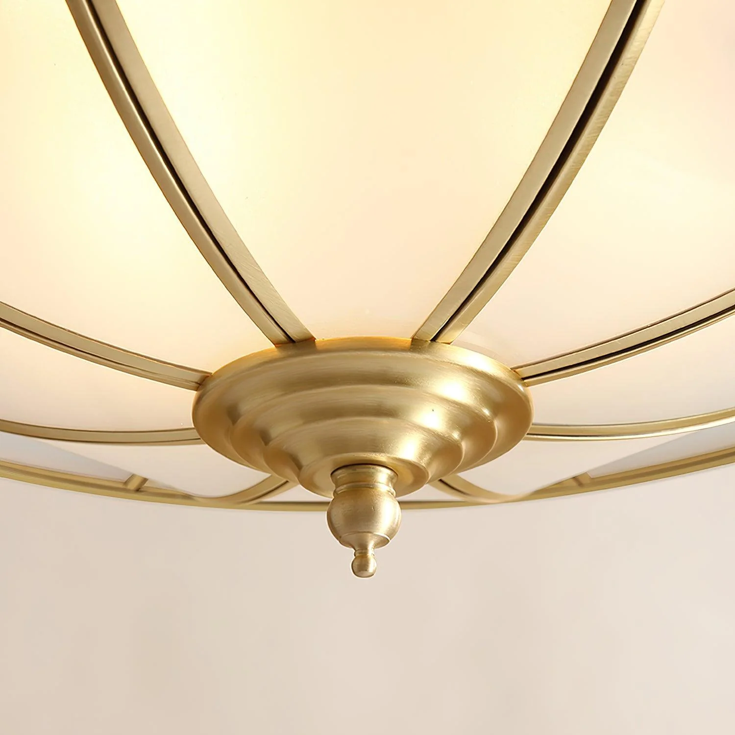 Ulrinara Postmodern Luxury Drum Brass Glass Ceiling Light - Image 10