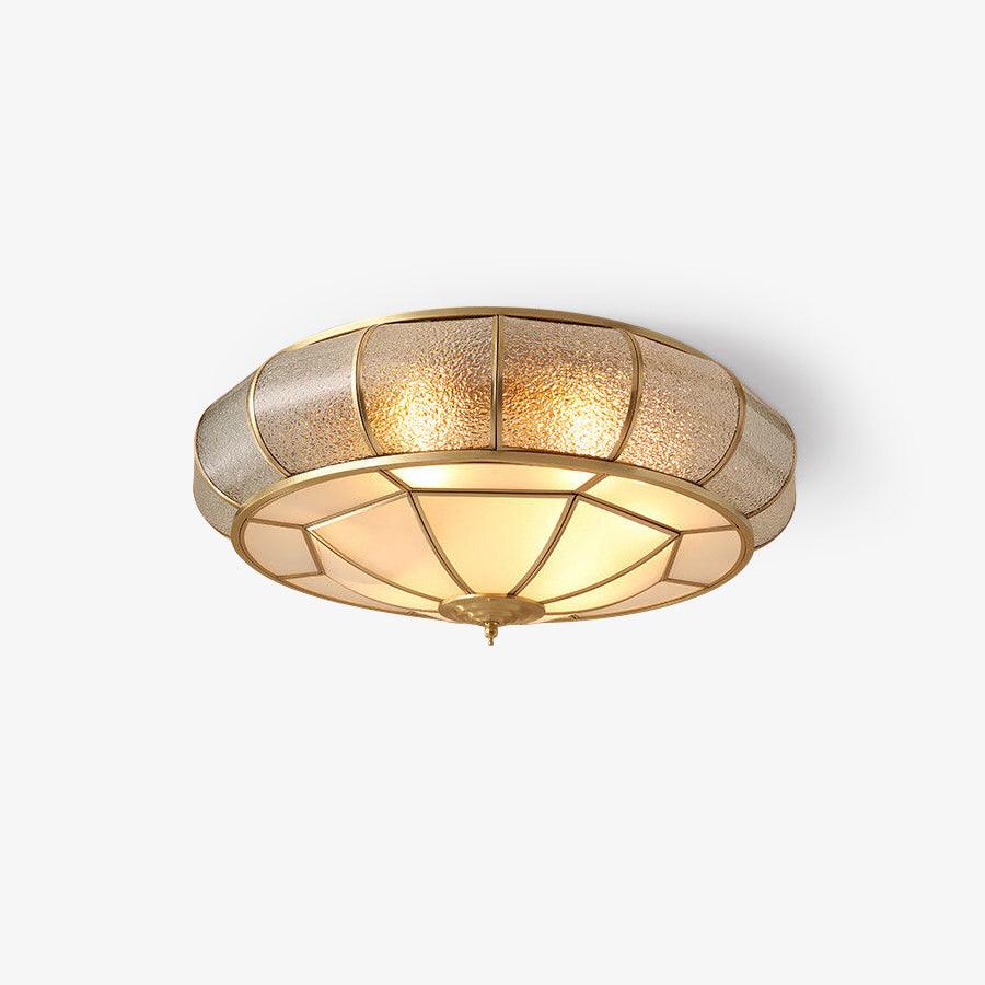 Ulrinara Postmodern Luxury Drum Brass Glass Ceiling Light - Image 11