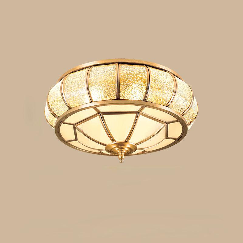 Ulrinara Postmodern Luxury Drum Brass Glass Ceiling Light - Image 5