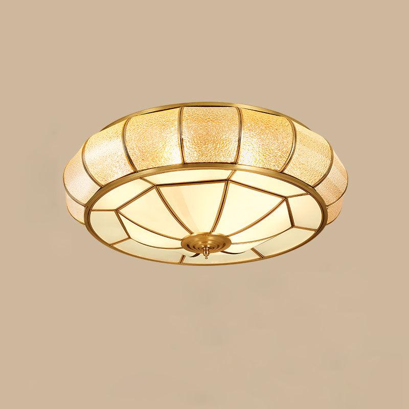 Ulrinara Postmodern Luxury Drum Brass Glass Ceiling Light - Image 7