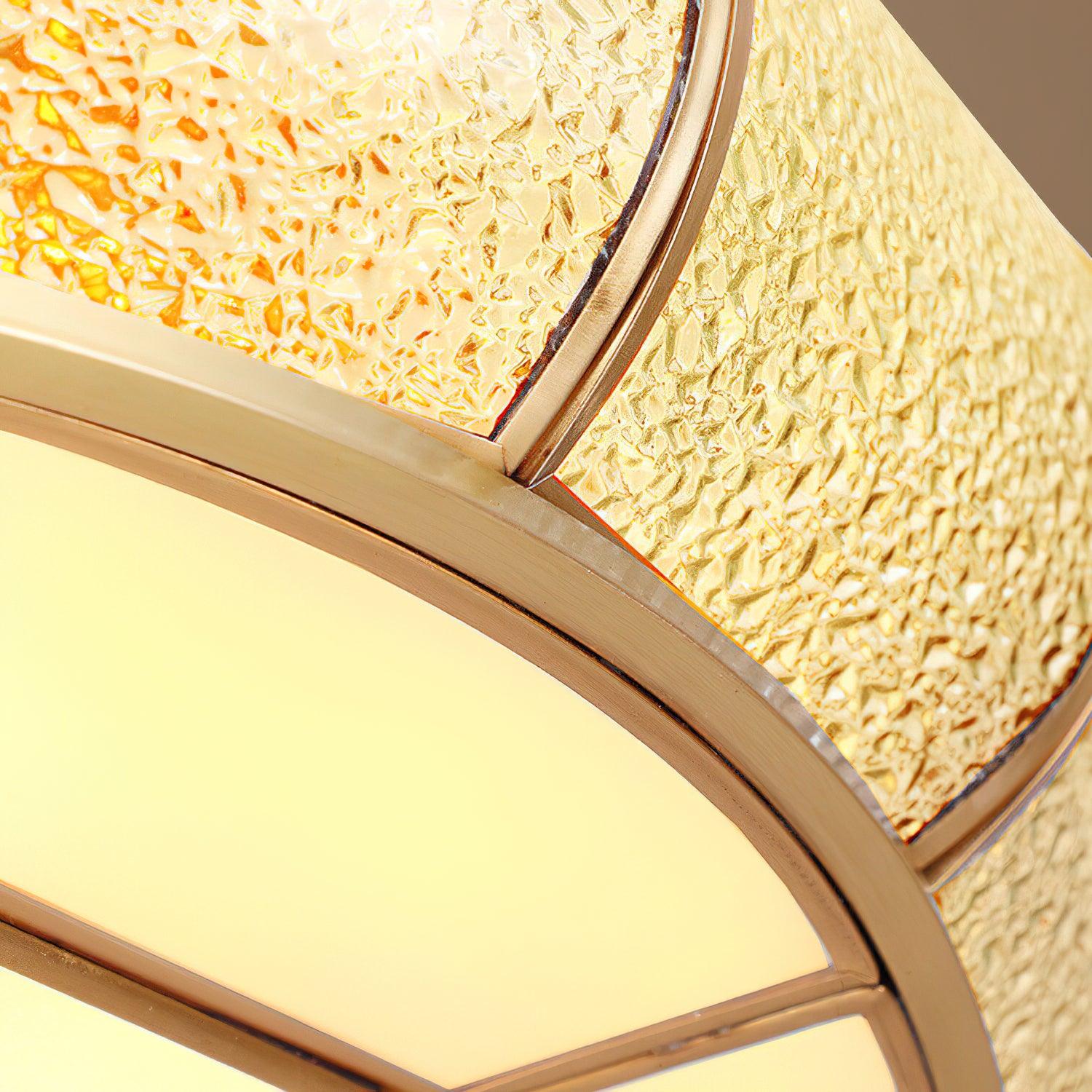 Ulrinara Postmodern Luxury Drum Brass Glass Ceiling Light - Image 9