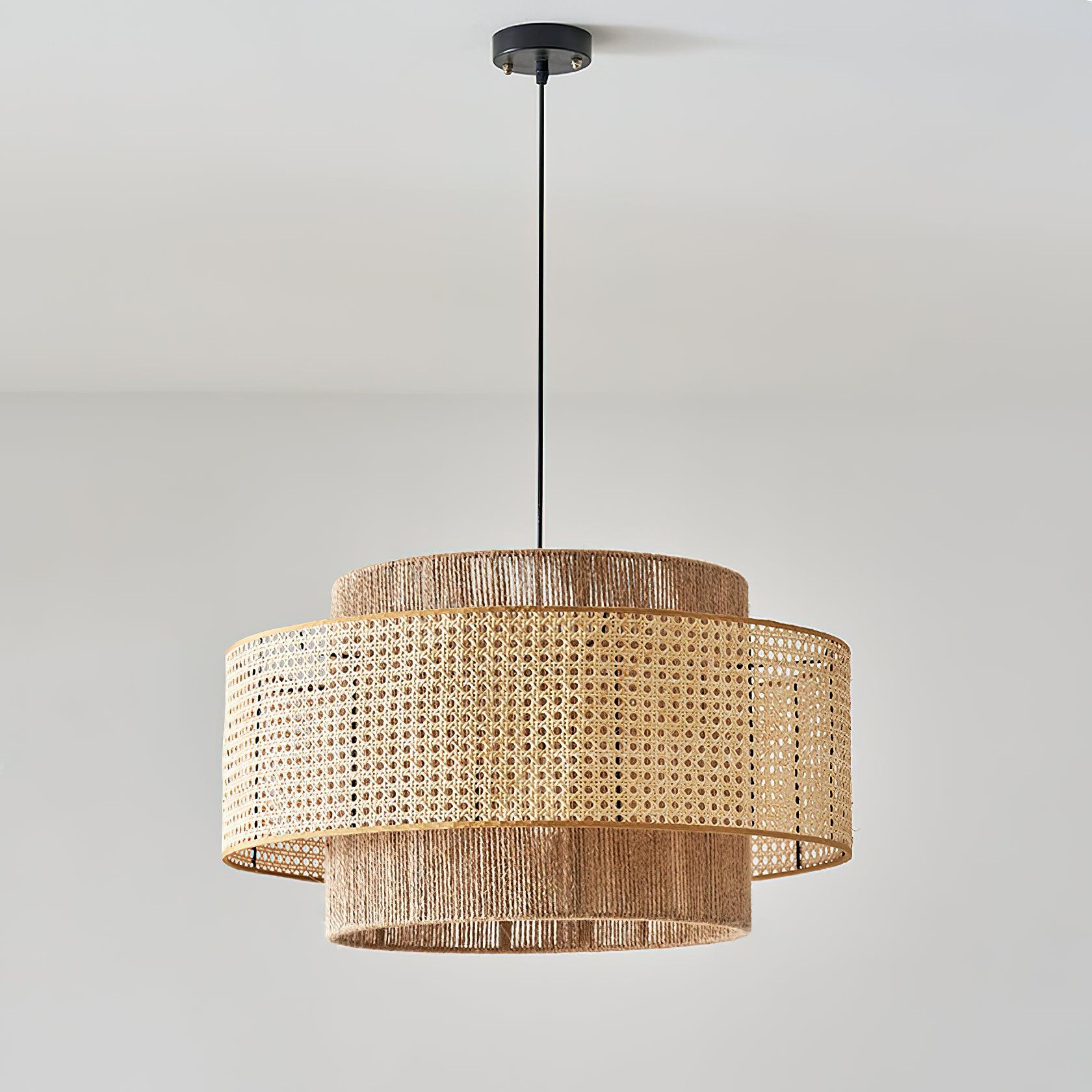 Ulshayra Concentric Rattan Pendant Light - Image 13